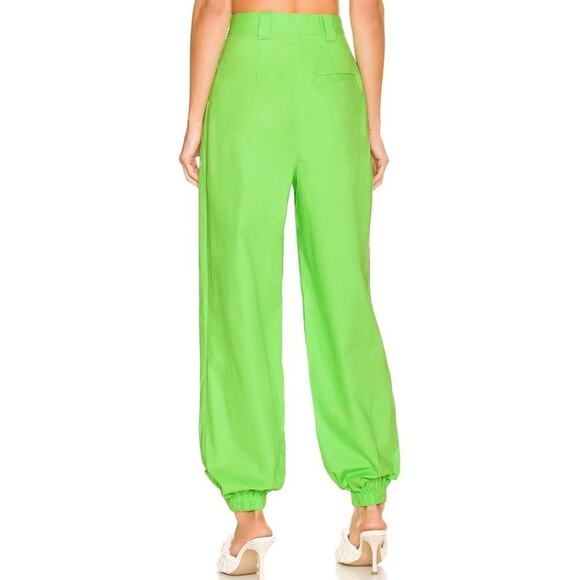 L'Academie Roux Linen Jogger Pant in Lime Green NW0T Size Small - Picture 3 of 3